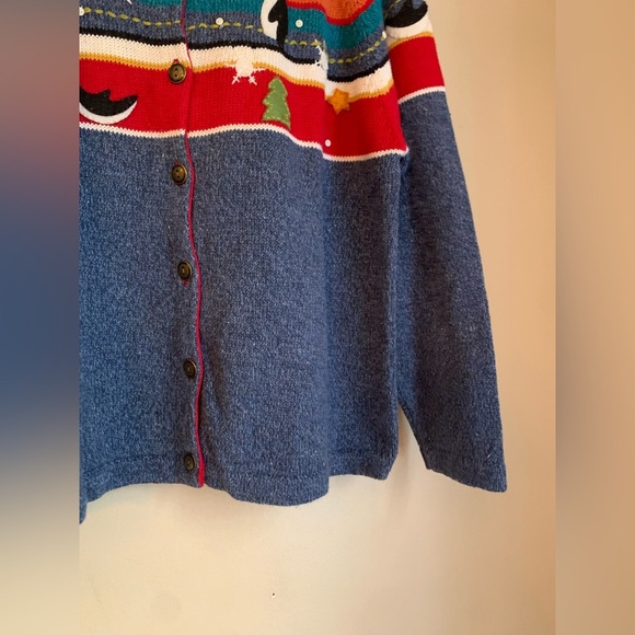 Susan Bristol winter sweater cardigan penguins vintage - Picture 5 of 8